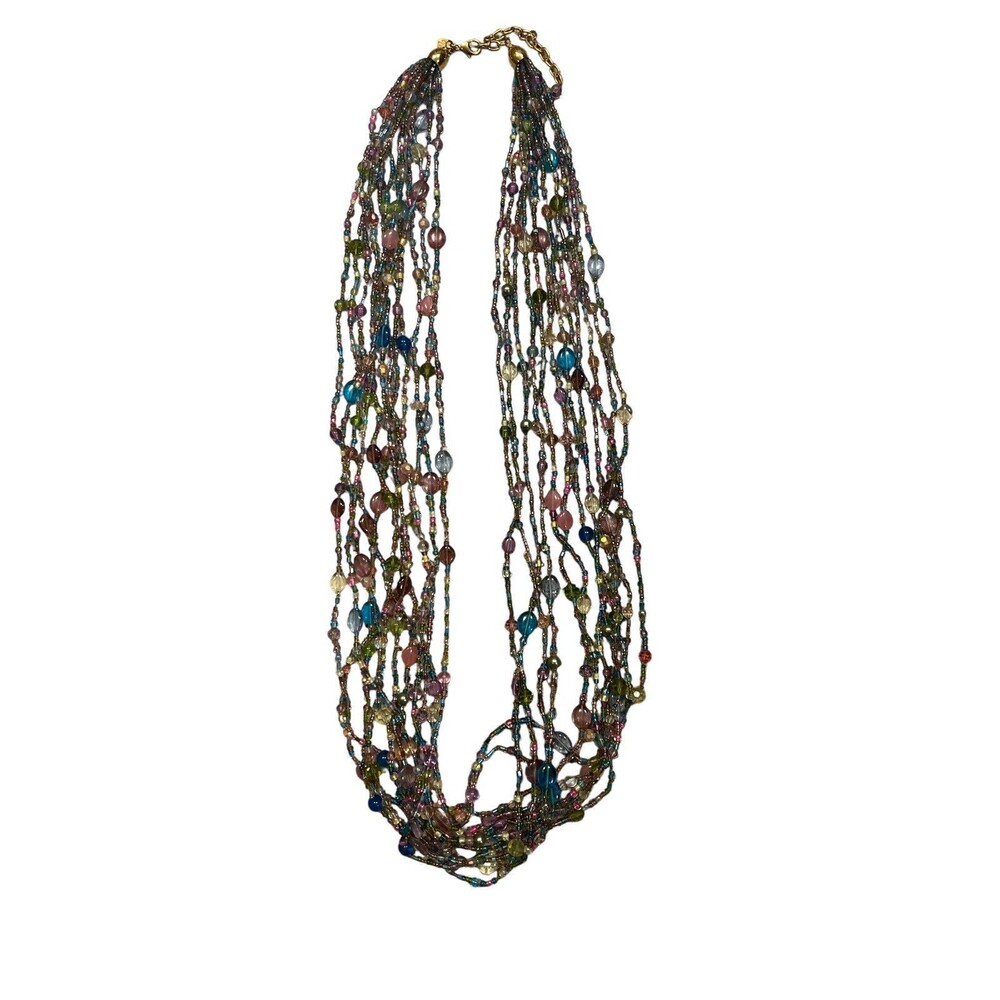 Joan Rivers Torsade Collection Multi Strand Glass Bead Necklace‎ 34”-36”